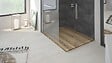 ONDEE - Receveur de douche  NOLA 3 - 90x100x3cm - Résine - Noyer - Bonde - Découpable - vignette