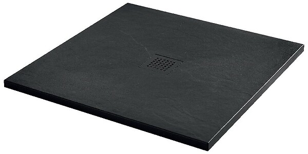 ONDEE - Receveur de douche NARA - Antidérapant Découpable 90x90 cm Résine - Noir - Bonde - large
