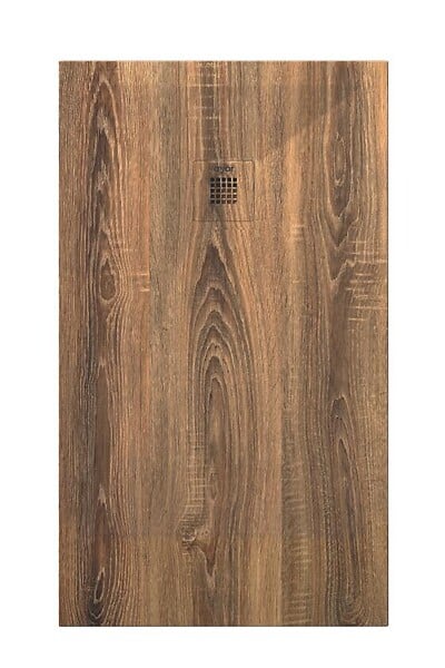 ONDEE - Receveur de douche  NOLA 3 - 90x160x3cm - Résine - Noyer - Bonde - Découpable - large