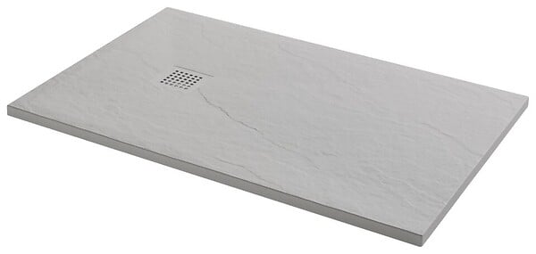 ONDEE - Receveur de douche NARA - Antidérapant Découpable 70x100 cm Résine - Gris - Bonde - large