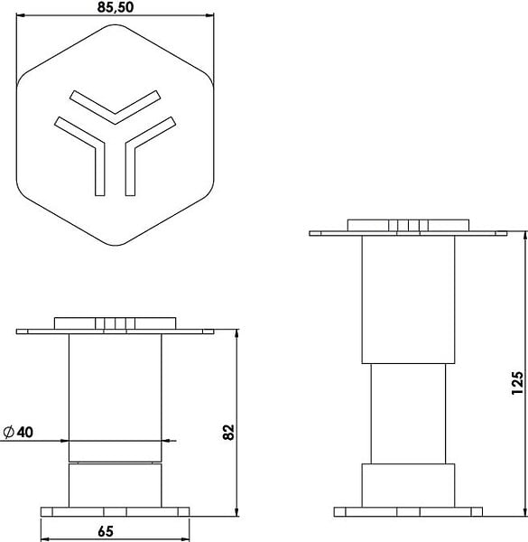 ONDEE - Lot de 5 pieds pour receveur résine NARA - large