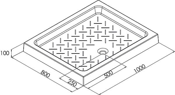 ONDEE - Receveur de douche  de douche CERA 2 - 100 x 80 cm - Céramique blanche - large