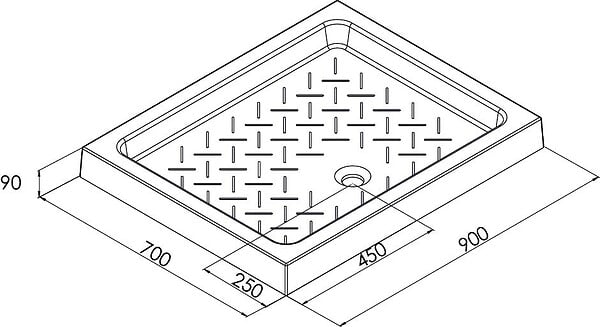 ONDEE - Receveur de douche CERA 2 - 90 x 70 cm - Céramique - Blanc - large