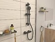 ONDEE - Kit barre de douche à douchette sans mitigeur SILKY - H65cm - Finition noir mat - vignette