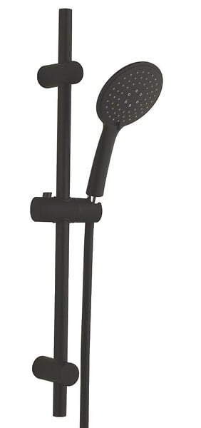 ONDEE - Kit barre de douche à douchette sans mitigeur SILKY - H65cm - Finition noir mat - large