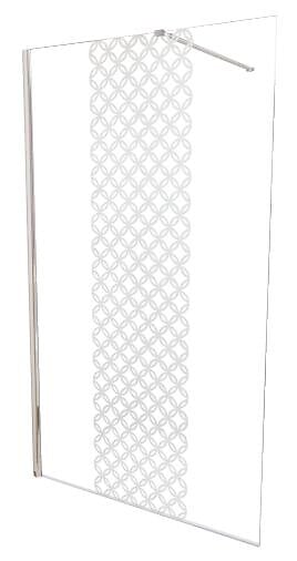 ONDEE - Paroi de douche TAILA - Verre trempé 8mm - Sérigraphie Motif givré - 100x200cm - large