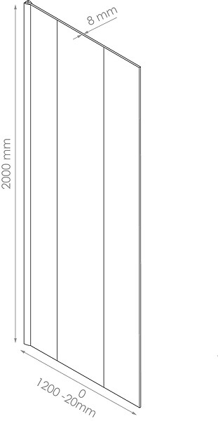 ONDEE - Paroi de douche ITALIENNE - Verre trempé 8mm - Sérigraphie Miroir - 120x200cm - large