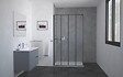 ONDEE - Paroi de douche VERIA - Verre 8mm - Décor et Finition Noir mat - 140x200cm - vignette