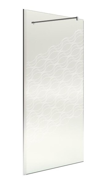ONDEE - Paroi de douche ONDA - Verre trempé 8mm - Sérigraphie Givrée à motif - 120x200cm - large