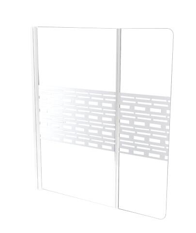 ONDEE - Pare Baignoire CARIBA - 120x140x0,5cm - Verre trempé sérigraphié finition blanc - large