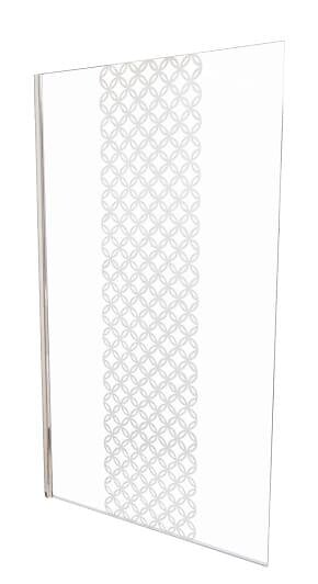ONDEE - Paroi de douche TAILA - Verre trempé 8mm - Sérigraphie Motif givré - 120x200cm - large