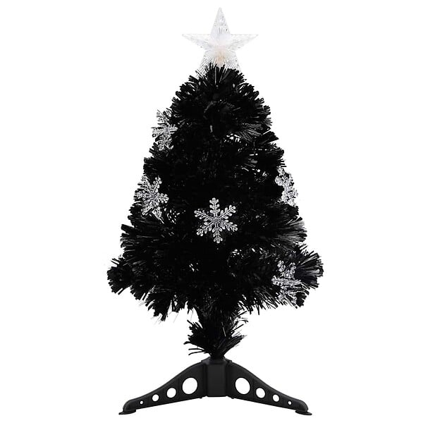VIDAXL - vidaXL Sapin de Noël et flocons de neige LED Noir 64 cm Fibre optique - large
