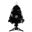 VIDAXL - vidaXL Sapin de Noël et flocons de neige LED Noir 64 cm Fibre optique - vignette