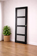 GD MENUISERIES - Porte Coulissante Telia Noir Vitrée H204 x L73 cm, coquilles, tire doigt - vignette