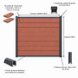 MCCOVER - Kit complet de départ/fin clôture 1,50 L x 1,80 H Brun rouge, H.180 cm, L.150 cm - vignette