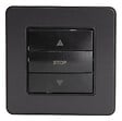 ZENITECH - Interrupteur simple commande volets roulants 10A - métal Noir brossé - Kouro - Zenitech - vignette