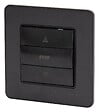 ZENITECH - Interrupteur simple commande volets roulants 10A - métal Noir brossé - Kouro - Zenitech - vignette
