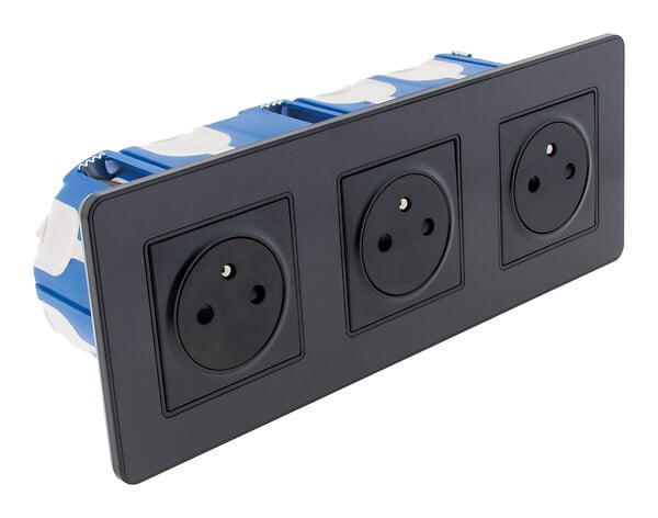 ZENITECH - Set de 3 prises 2P+T simple, double et triple - Zenitech - large