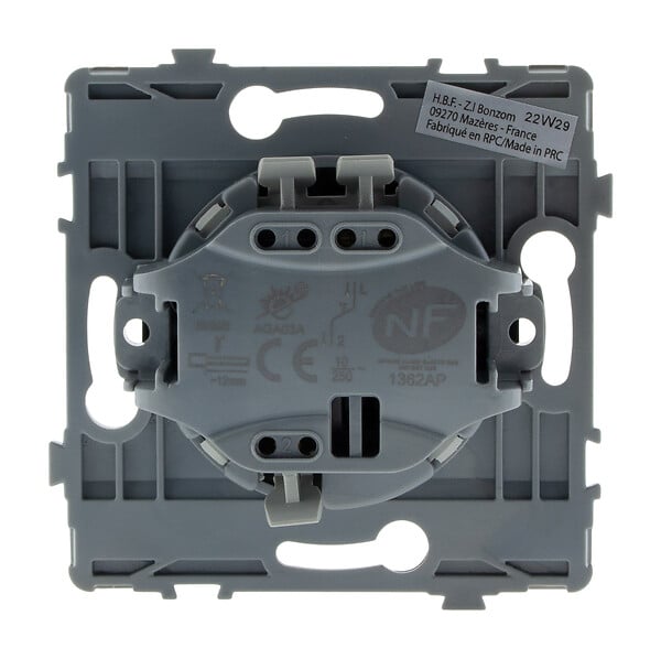 ZENITECH - Bouton poussoir encastrable - à composer - métal Noir brossé - Kouro - Zenitech - large