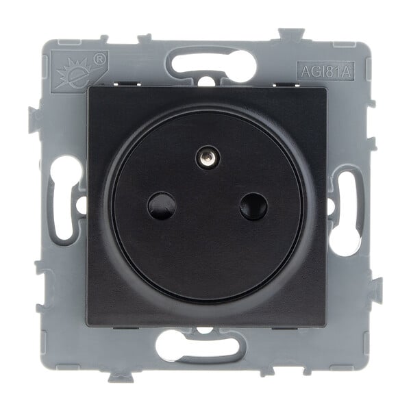 ZENITECH - Prise simple 2P+T 16A - à composer - métal noir brossé - Kouro - Zenitech - large