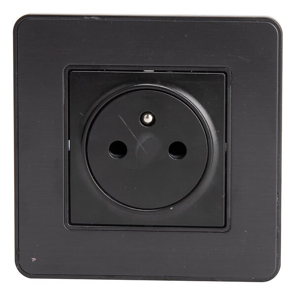 ZENITECH - Prise 2P+T 16A - Easy Eject complet - métal Noir brossé Kouro - Zenitech - large