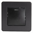 ZENITECH - Interrupteur simple complet va et vient à voyant 10A - métal Noir brossé - Kouro - Zenitech - vignette