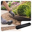 VOUNOT - Lot de 20 Bordure de jardin en métal flexible 100x13cm noir - vignette