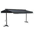 OVIALA - Store double pente avec coffre 3 x 4 m en aluminium gris anthracite  - Delgada - vignette