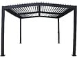 HABITAT ET JARDIN - Pergola bioclimatique toit 2 pans "Victoria" en aluminium et métal- 4 x 3 m - Gris - vignette