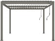 HABITAT ET JARDIN - Pergola bioclimatique avec led "Windsor premium" en aluminium 3 x 4 - Taupe - vignette