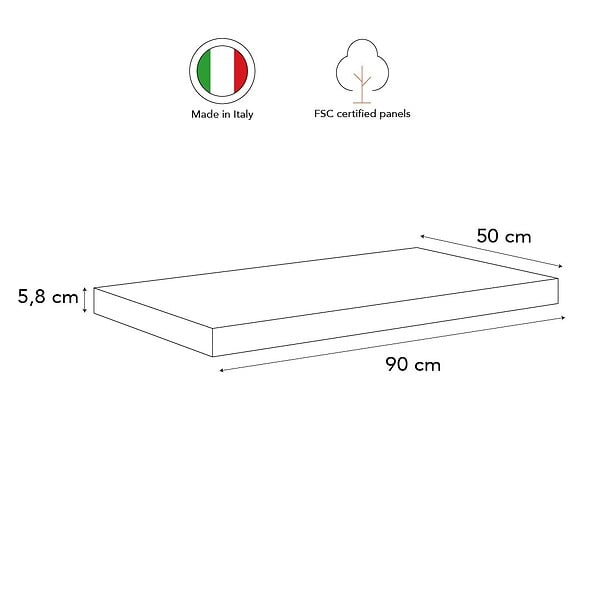 KIAMAMI VALENTINA - Étagère En Bois Pour Lavabo D'appui De 90 Cm Gris - large