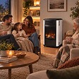 SAHARA - Chauffage à gaz 3.4 KW mobile Effet feu Blanc et Noir + Tuyau gaz + Détendeur butane Manhattan Sahara - vignette