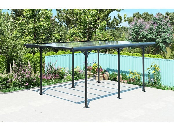 HABITAT ET JARDIN - Carport voiture "Denver" - 5.02 x 3.13 x 2.05 m - Transparent / Noir - large