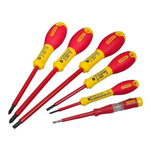 STANLEY - Lot 6 tournevis isolés 1000V - FATMAX - Rouge - large
