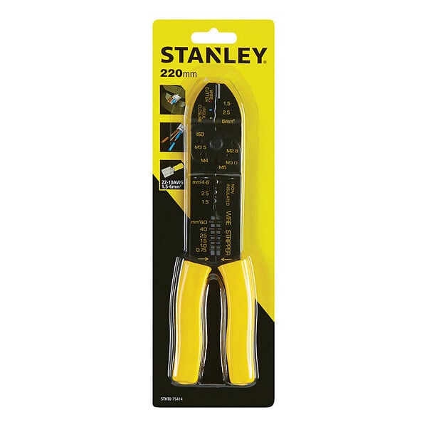 STANLEY - Pince à sertir multifonction 230mm - 1.5 à 6mm² - Lot - large