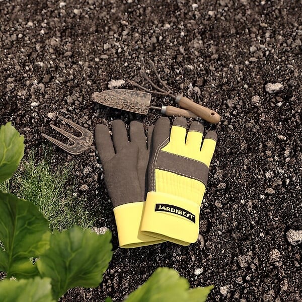 JARDIBEST - Gants de jardin Docker pour travaux intenses - Cuir et toile - T11 - large