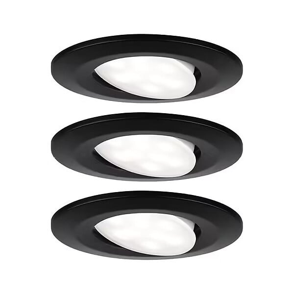 PAULMANN - Spots LED Calla orientables - Noir mat - 3x6W IP65 - large