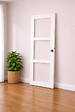 GD MENUISERIES - Porte Coulissante Kenya blanc Vitrage transparent H204 x L83 cm, coquilles, tire doigt - vignette