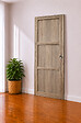 GD MENUISERIES - Porte Coulissante bois Frake 3 Panneaux H204 x L73 cm, coquilles, tire doigt - vignette