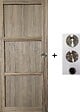 GD MENUISERIES - Porte Coulissante bois Frake 3 Panneaux H204 x L83 cm, coquilles, tire doigt - vignette
