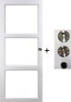 GD MENUISERIES - Porte Coulissante Kenya blanc Vitrage transparent H204 x L73 cm, coquilles, tire doigt - vignette