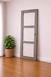 GD MENUISERIES - Porte Coulissante Gris Taupe RAL 7006 Vitrage transparent H204 x L73 cm, coquilles, tire doigt - vignette