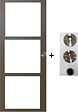 GD MENUISERIES - Porte Coulissante Gris Taupe RAL 7006 Vitrage transparent H204 x L73 cm, coquilles, tire doigt - vignette