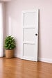 GD MENUISERIES - Porte Coulissante Korya Blanc 3 panneaux H204 x L93 cm, coquilles, tire doigt - vignette