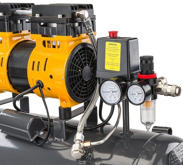 ENTREPOT BRICO - Compresseur à Air Comprimé Sans Huile Double Piston 8 Bar 50 L 3,8 CV - large