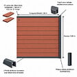 MCCOVER - kit extension complet pour clôture composite 1,50 ML x 1,80 H Brun rouge, H.180 cm, L.150 cm - vignette