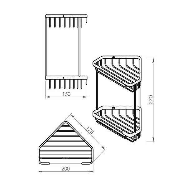KIAMAMI VALENTINA - Porte-Savon D'angle Double Pour Douche En Acier Inoxydable - large