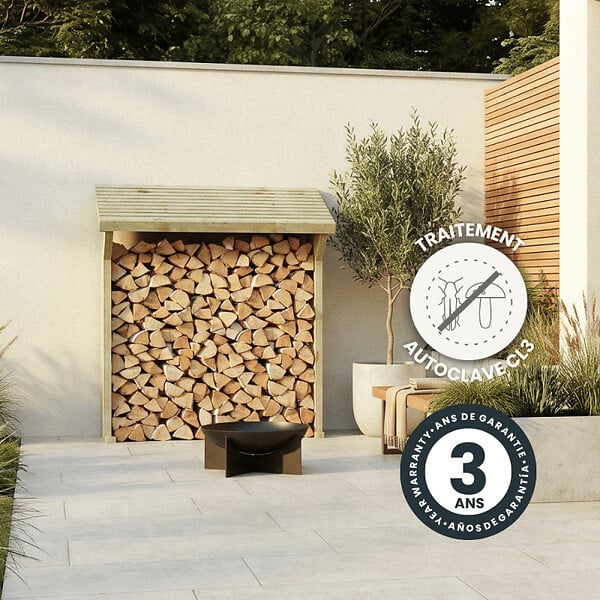 CERLAND - MINI ABRI BUCHES BOIS 180X68X179CM - large