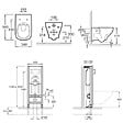 JACOB DELAFON - Pack WC suspendu sans bride Struktura + abattant + bâti-support autoportant + plaque blanche + tabouret blanc - vignette