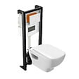 JACOB DELAFON - Pack WC suspendu sans bride Struktura avec abattant + bâti support + plaque - vignette